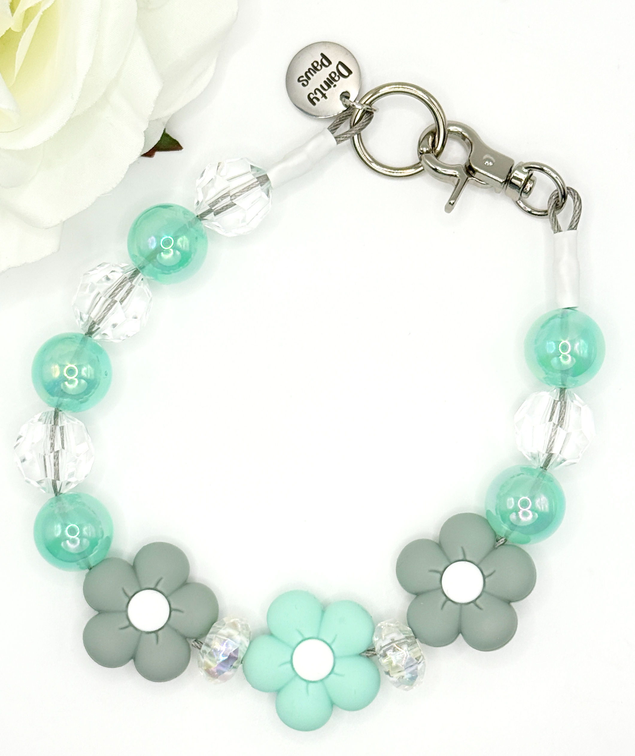 SeaGlass Garden Beaded pet collar