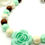 Thumbnail: Mint Meadow bloom dog collar close up