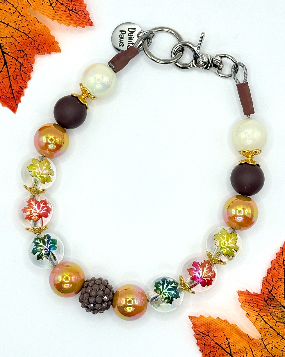 Falling for You beaded dog collar