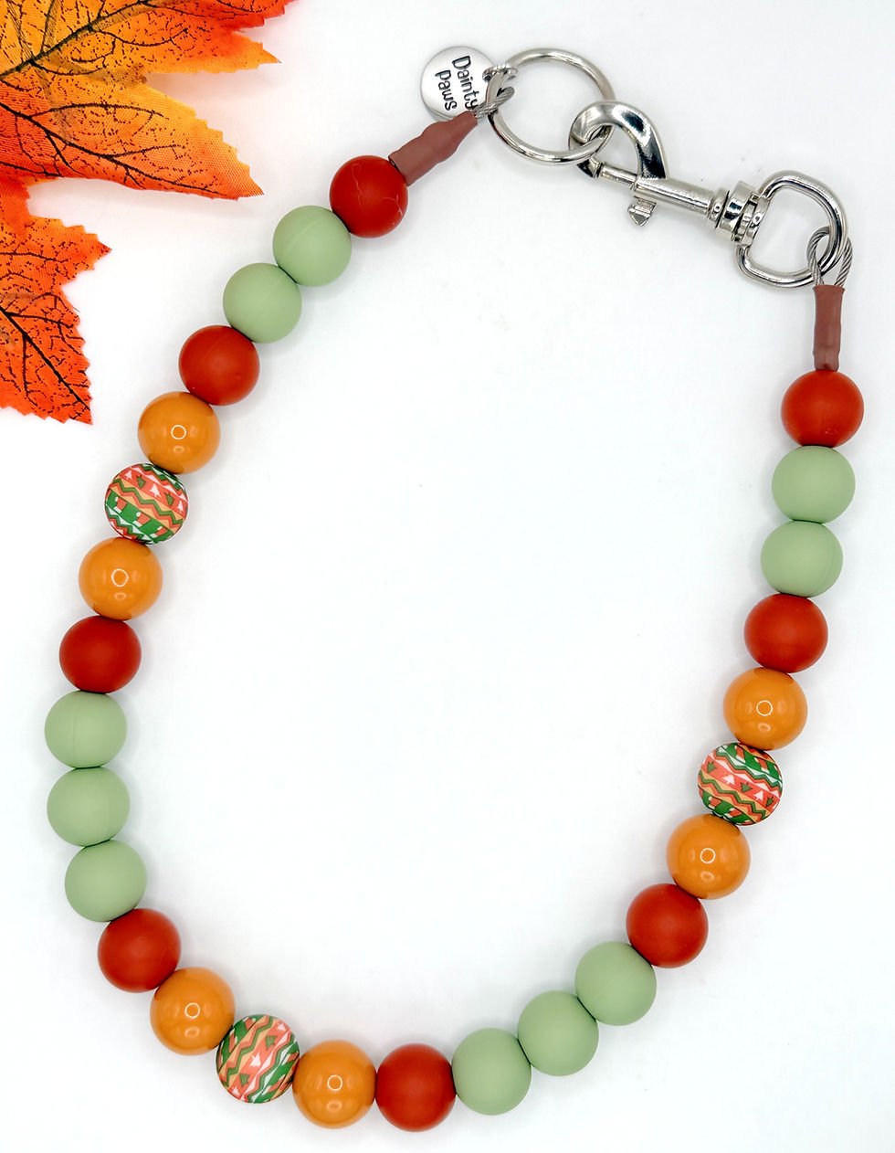 Pumpkin Patch beaded dog collar