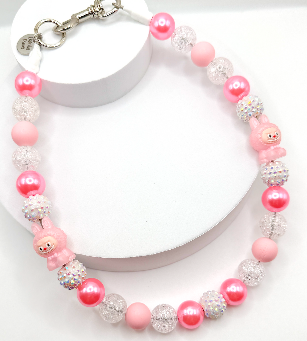 Puffina beaded dog collar