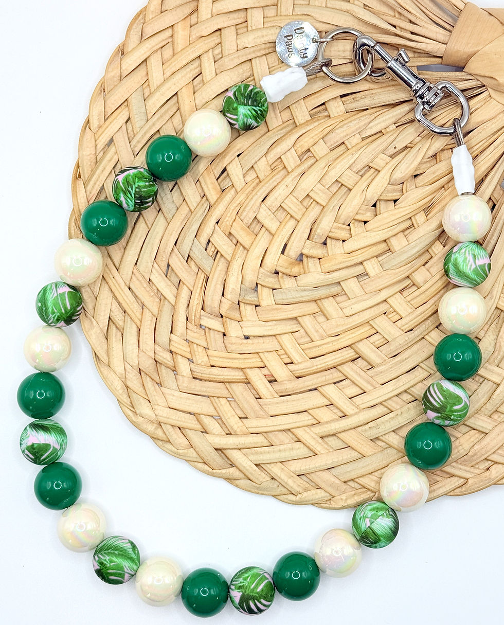 Palm Springs pup beaded dog collar