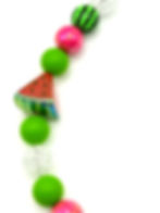 Watermelon Splash beaded collar close up