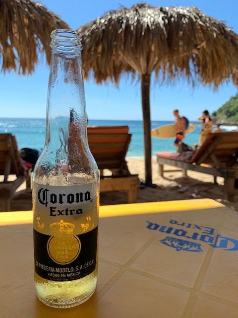 Corona on the beach at Playa Carrizalillo