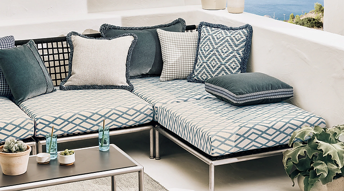 Romo outdoor fabric seating box cushions