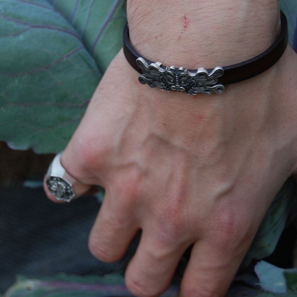 Thumbnail: Bracciale Drago e cuoio