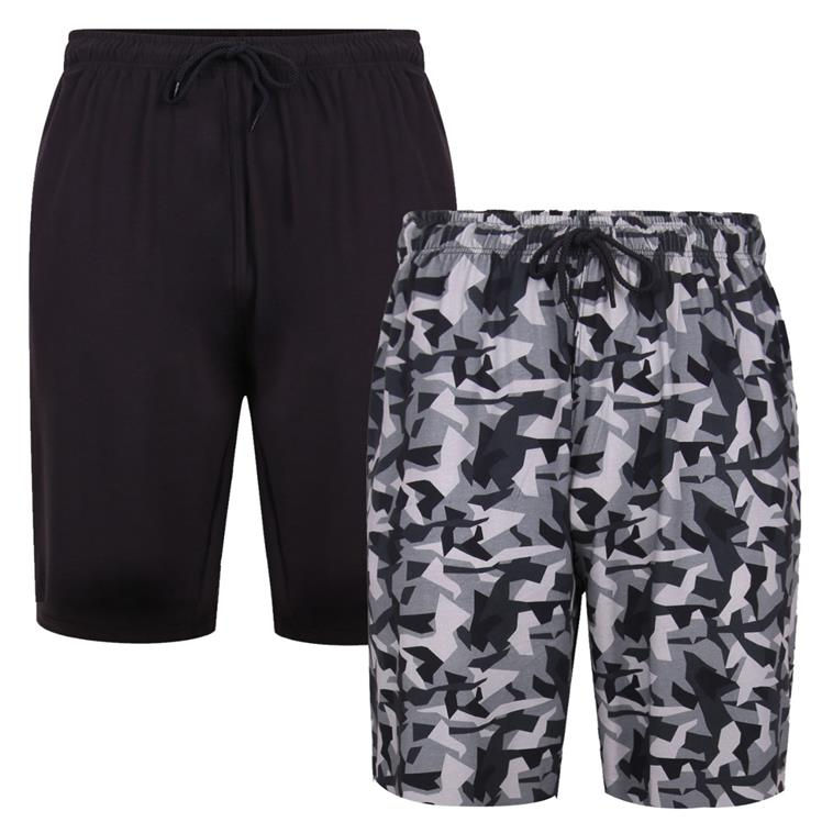 Kam Twin Pack Camo/Plain Shorts