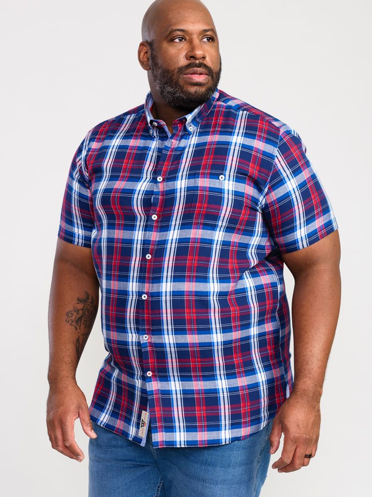 Thumbnail: Duke Tall Check Button Down Collar Short Sleeve Shirt