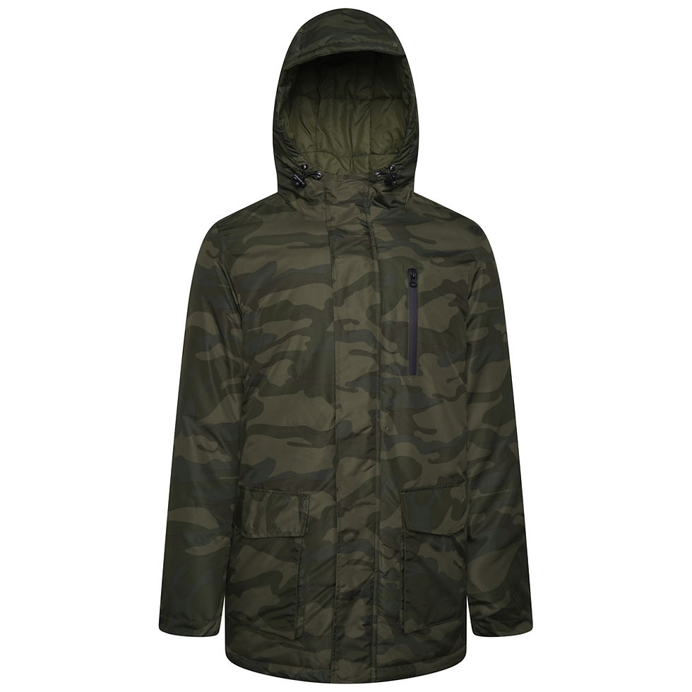 Thumbnail: Kam Camo Print Hooded Coat