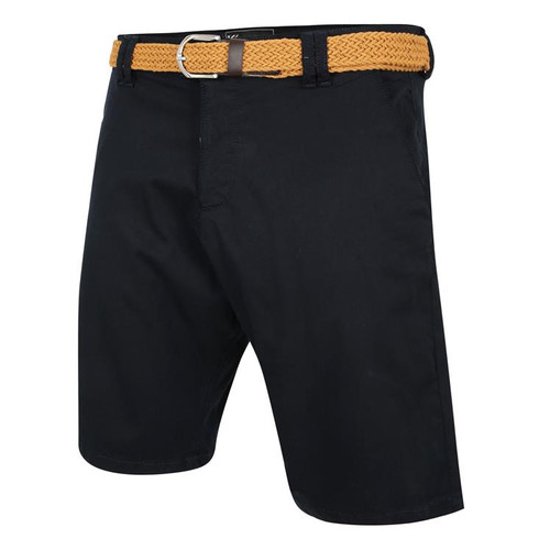 Kam Belted Oxford Stretch Chino Shorts My Site