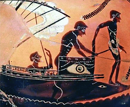 Greek-vase-showing-a-diver-about-to-ente