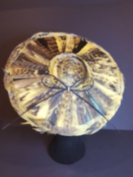 feather platter black silk french flowers de lew