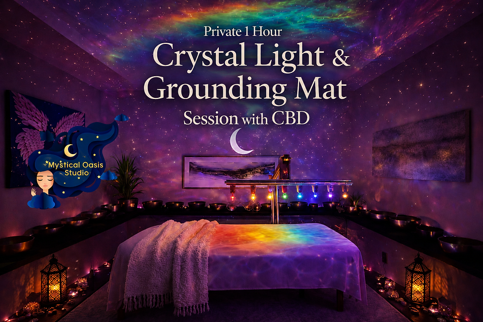 1 Hour Private Crystal Light Bed & Grounding Mat Session with CBD