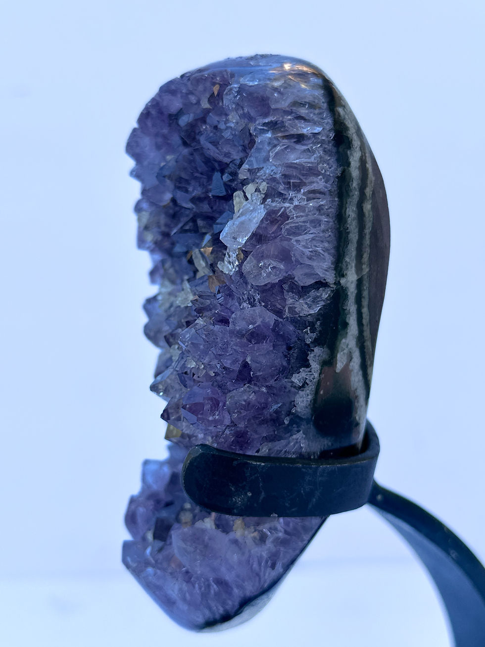 Thumbnail: Amethyst Specimen with Calcite from Uruguay