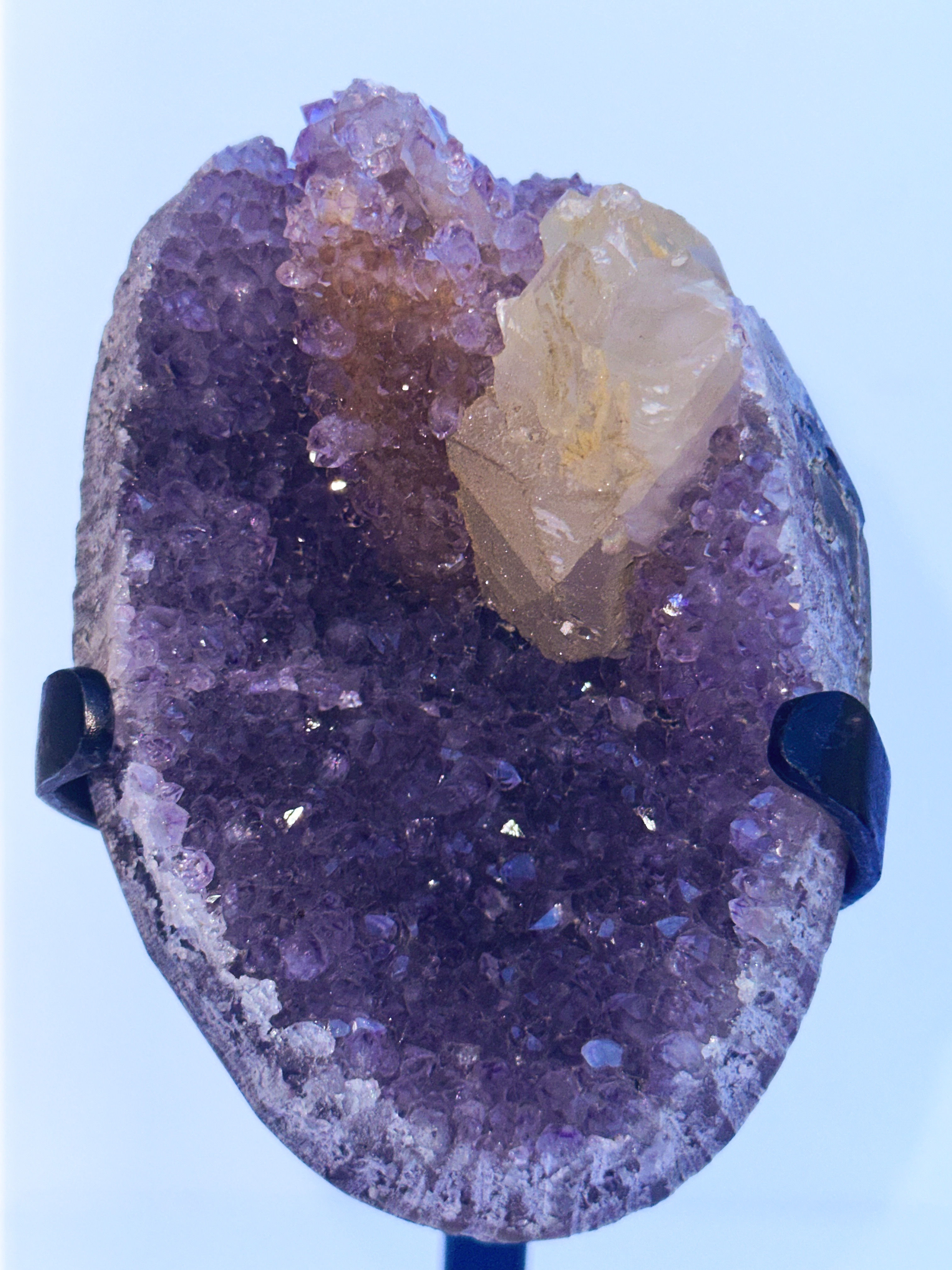 Amethyst  specimen with calcite from uruguay