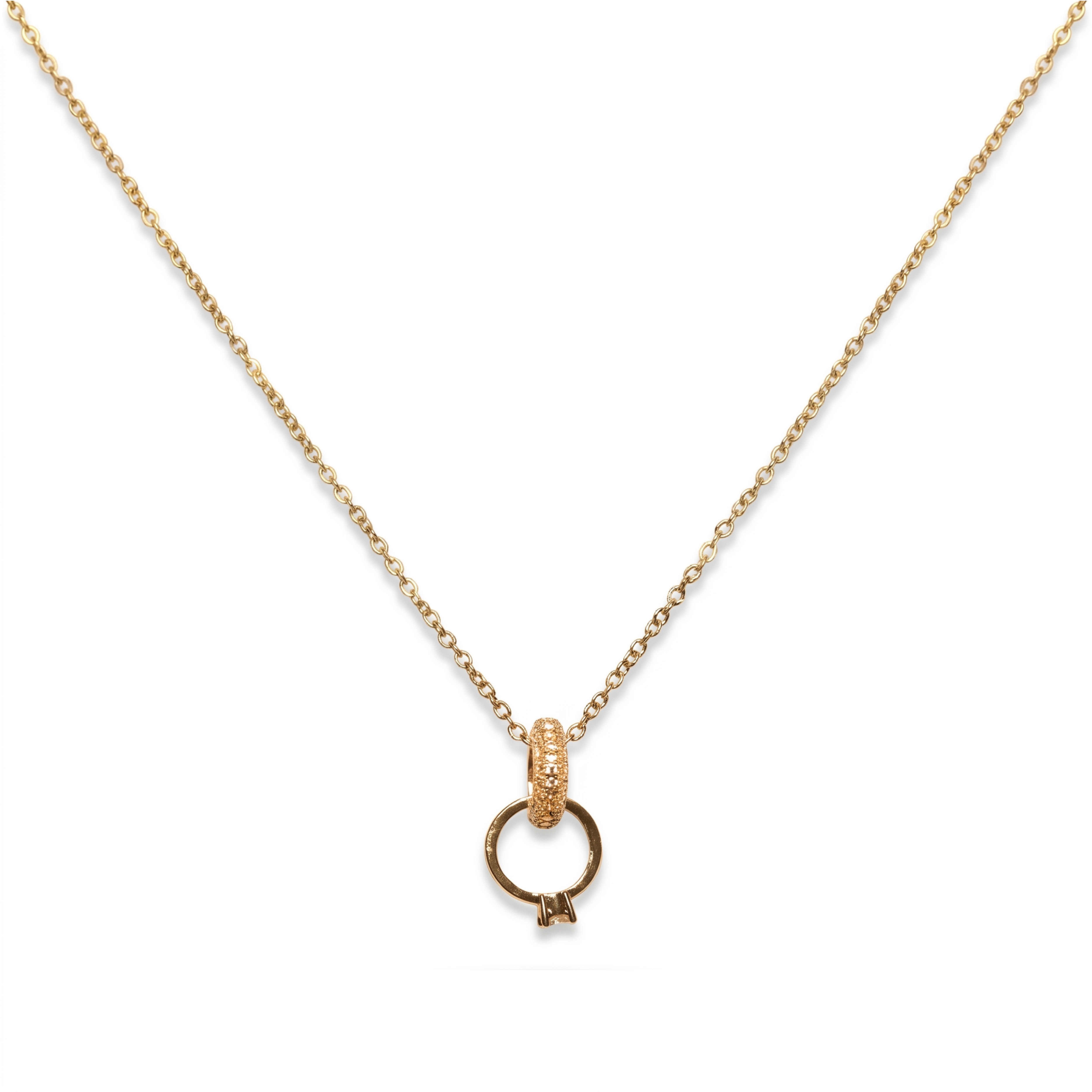 Minimal Ring Drop Gold Pendant – 18K Gold Plated Stainless Steel