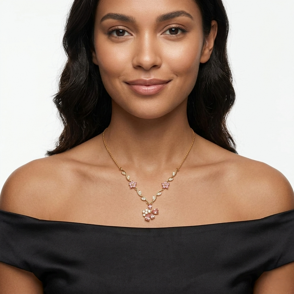 Thumbnail: Tulip Bloom Gold Pendant Necklace – 18K Gold Plated Stainless Steel