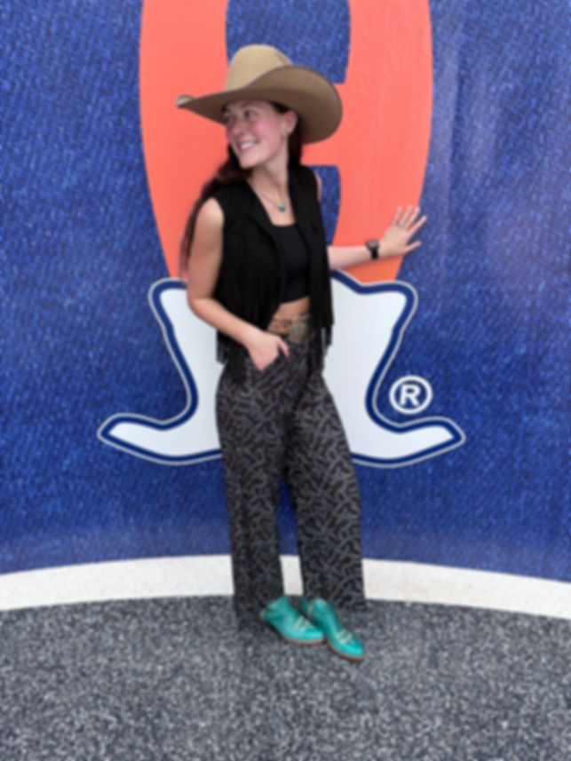 Horseshoe Print Wide-Leg Pants