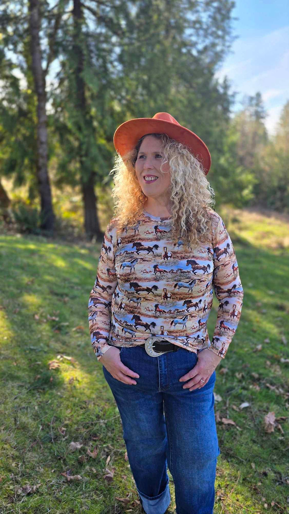 Thumbnail: Turquoise Haven Wild Horse Mesh Top