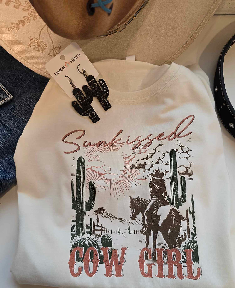 Thumbnail: Sunkissed Cowgirl Tee in Natural – Premium Supima® Cotton