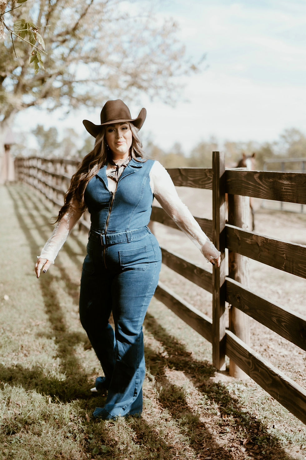 Thumbnail: Wild Card Sleeveless Denim Jumpsuit