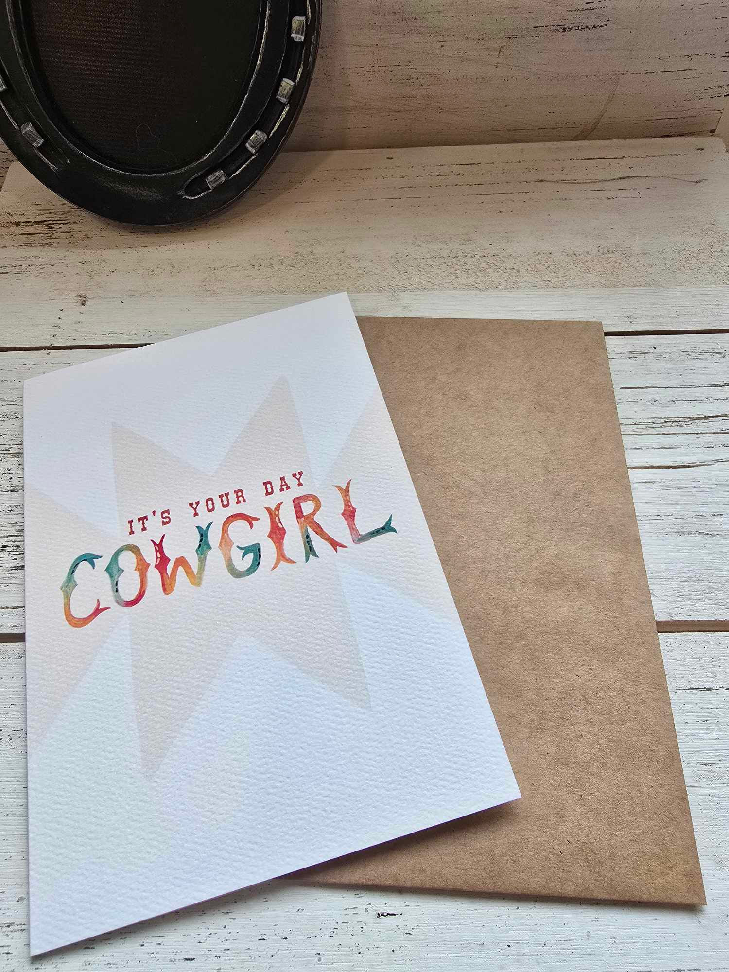 Happy Birthday Cowgirl Card – Western Cowgirl Greeting Card