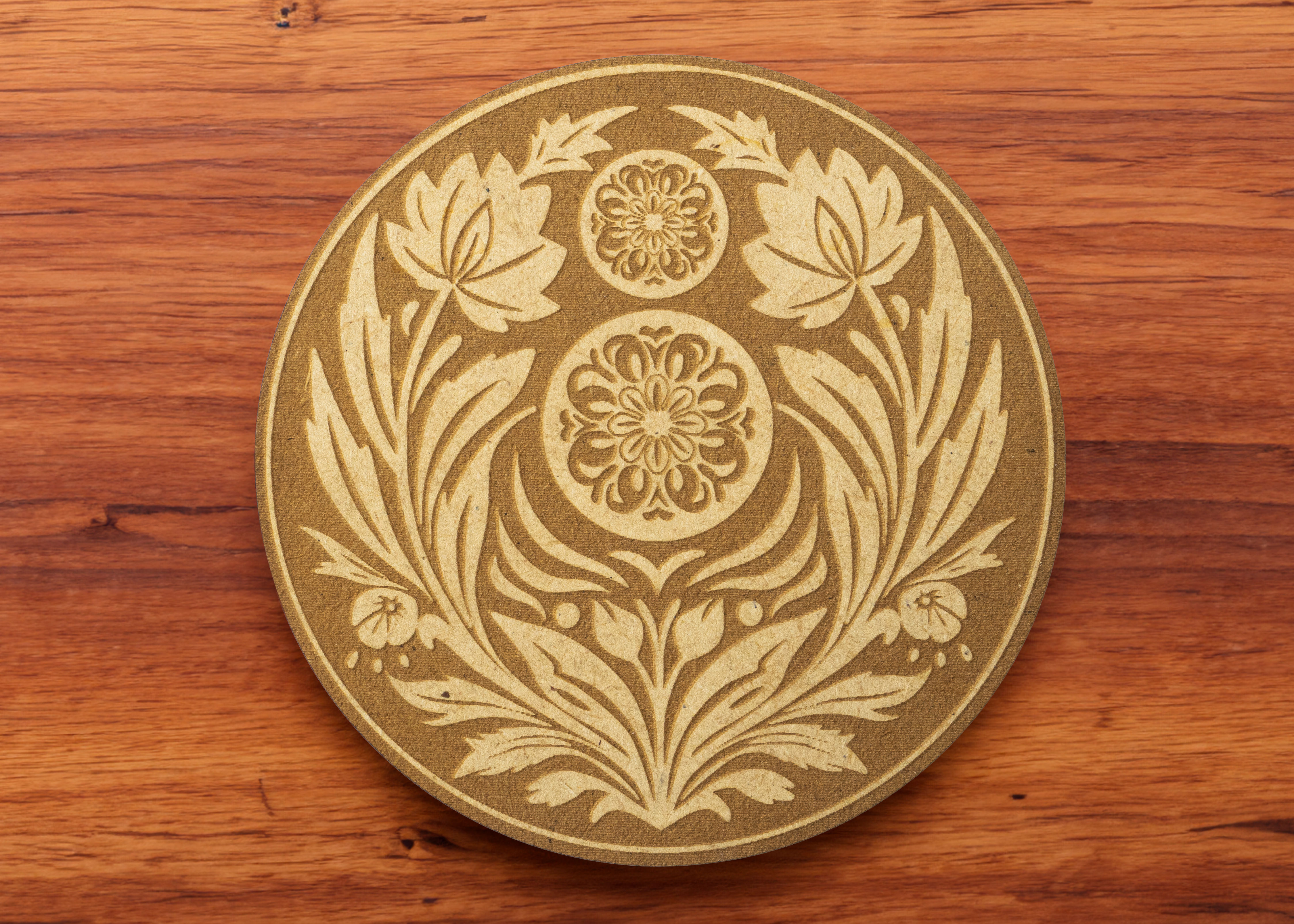 Set of 4 Floral Pattern with Intricate Vines Coasters