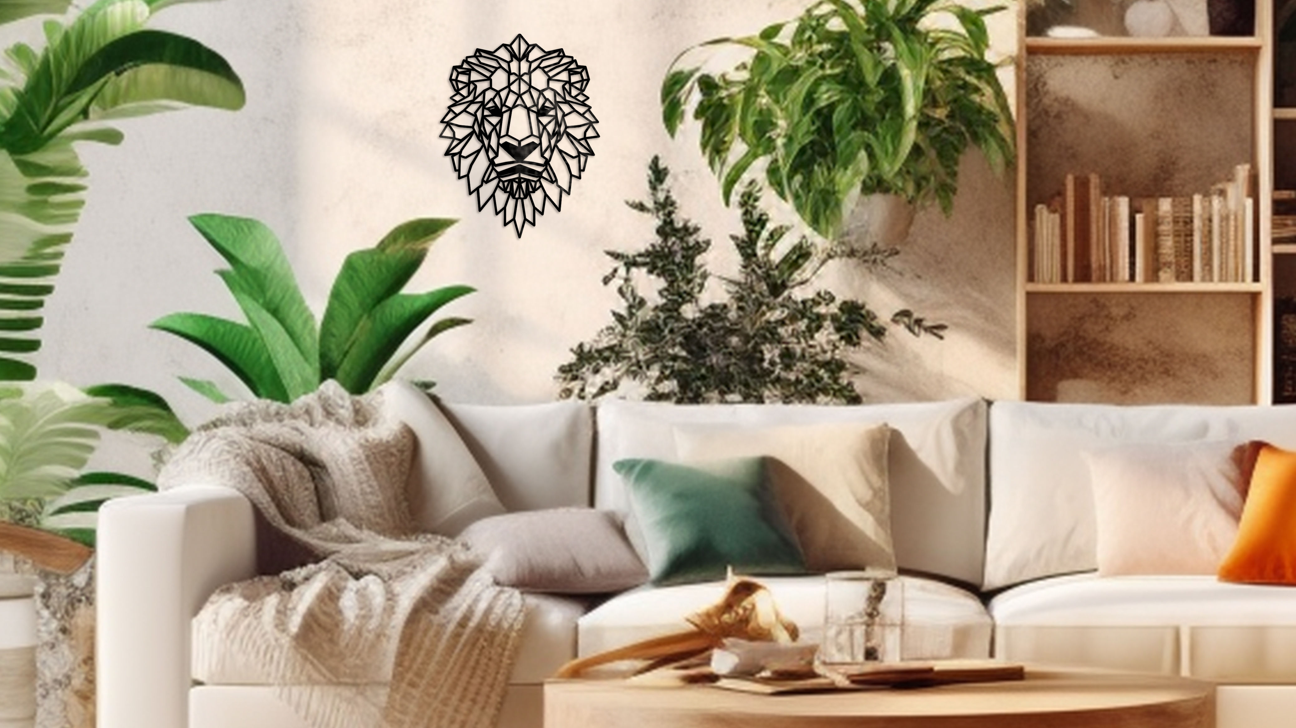 Majestic Low Poly Lion Head Wall Decoration