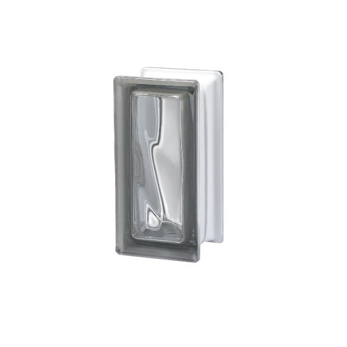 R09 O 水波紋北歐灰空心玻璃磚 19 x 9.4 x 8 cm，空心玻璃磚隔間，強化採光與裝飾效果