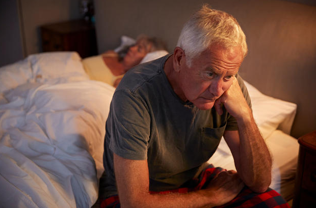 elderly man unable to sleep