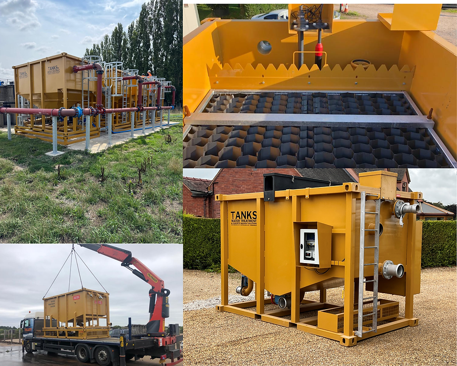 Kelly Tanks range of Water Treatment Solutions and silt settlement tanks/lamella clarifiers