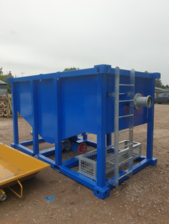 A blue kelly tanks silt settlement tank