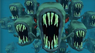 Dark Web Tours surreal green creatures artwork.