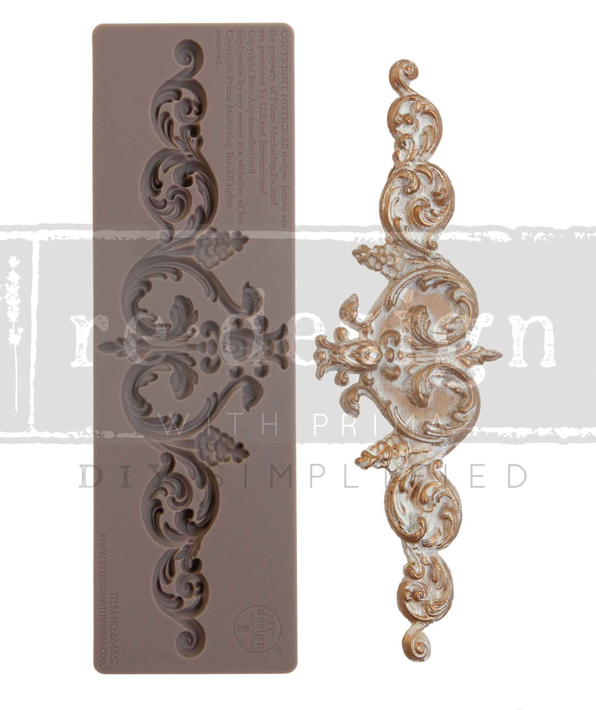 Decor Moulds® - Remi - 2.5”x8"x8mm Copyright #VAu001494636