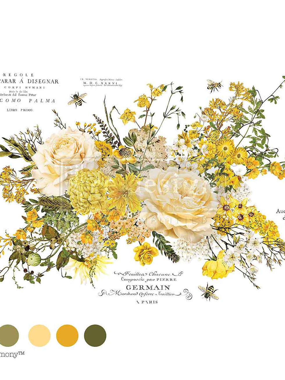 Decor Transfers® - Sunlit Serenade - total sheet size 24"x35", cut into 4 sheets