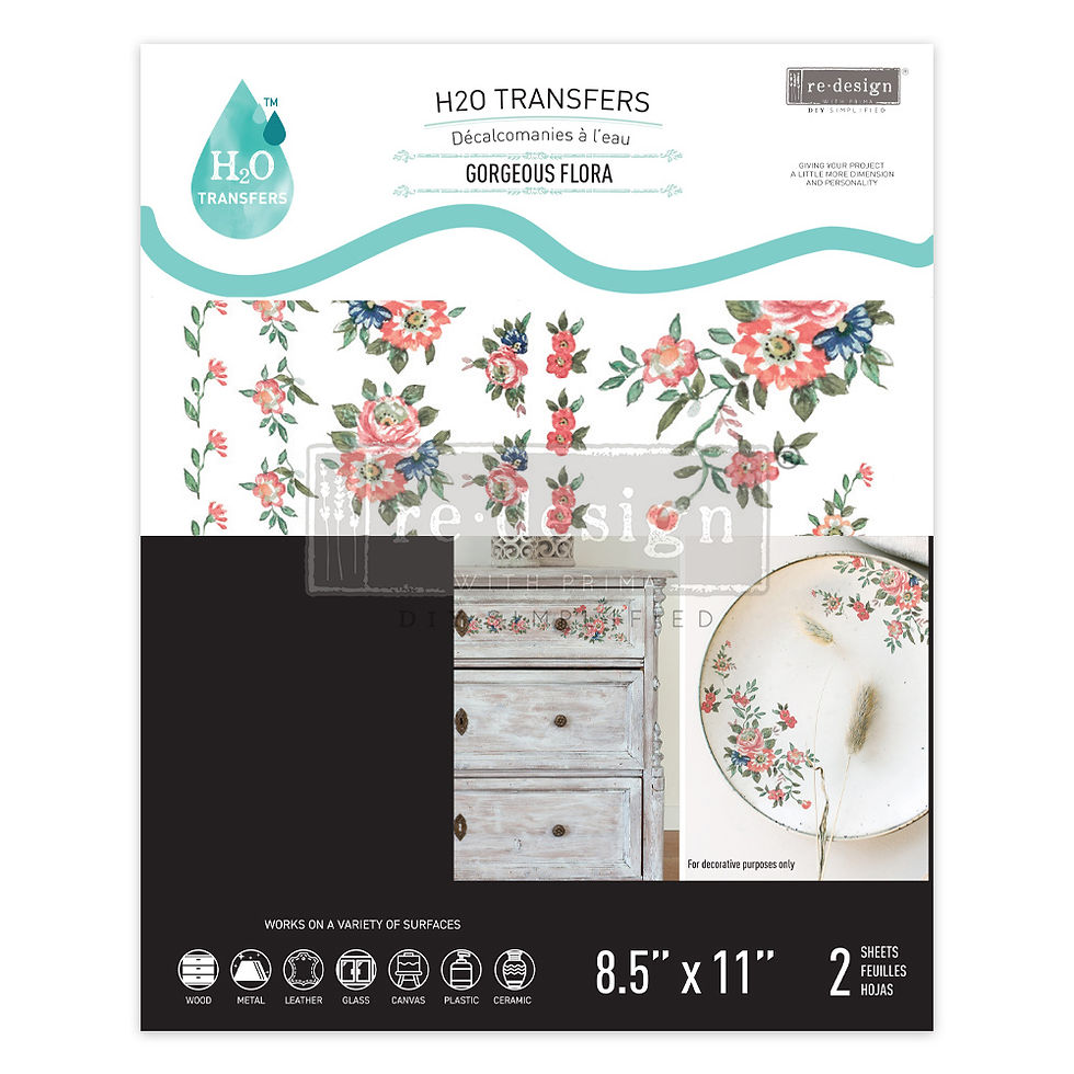 Thumbnail: H2O Transfers - Gorgeous Flora - 2 sheets, 8.5"x11"