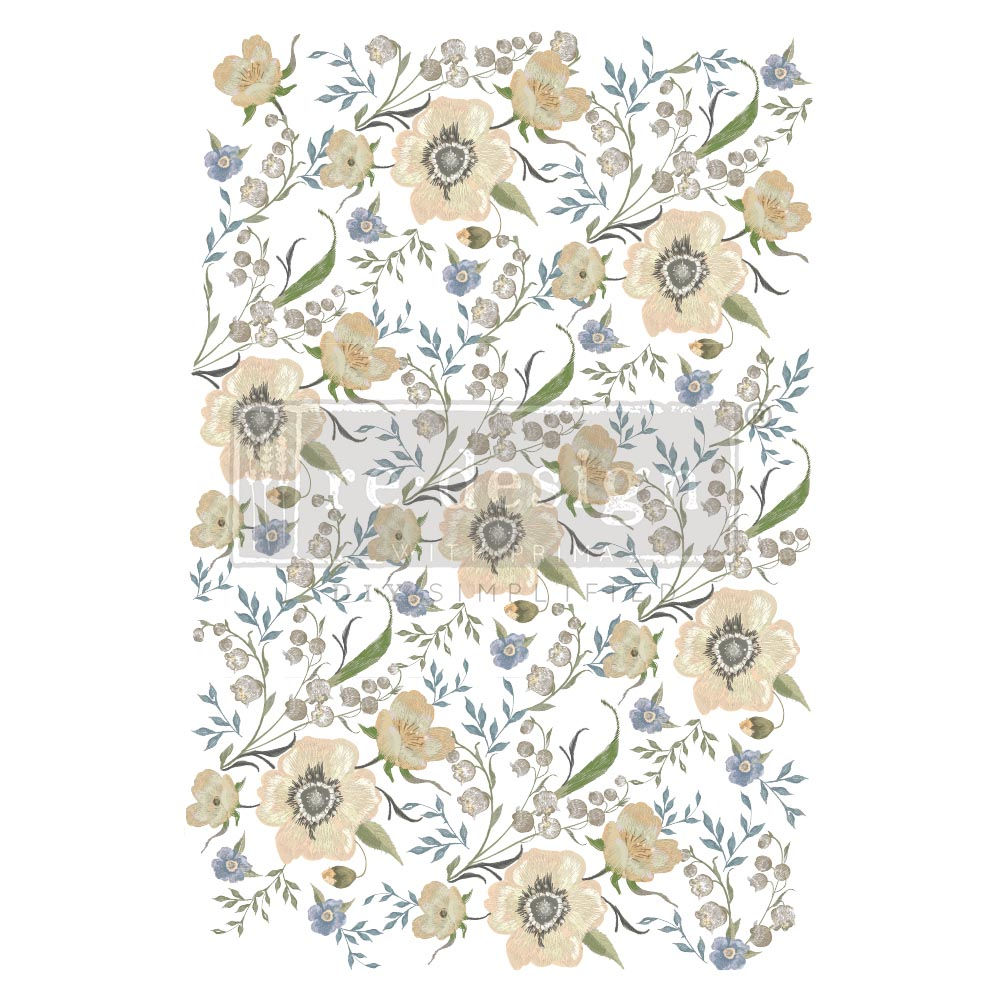 Decor Transfers® - Goldenrod Florals - total sheet size 24"x35", cut into 3 shee