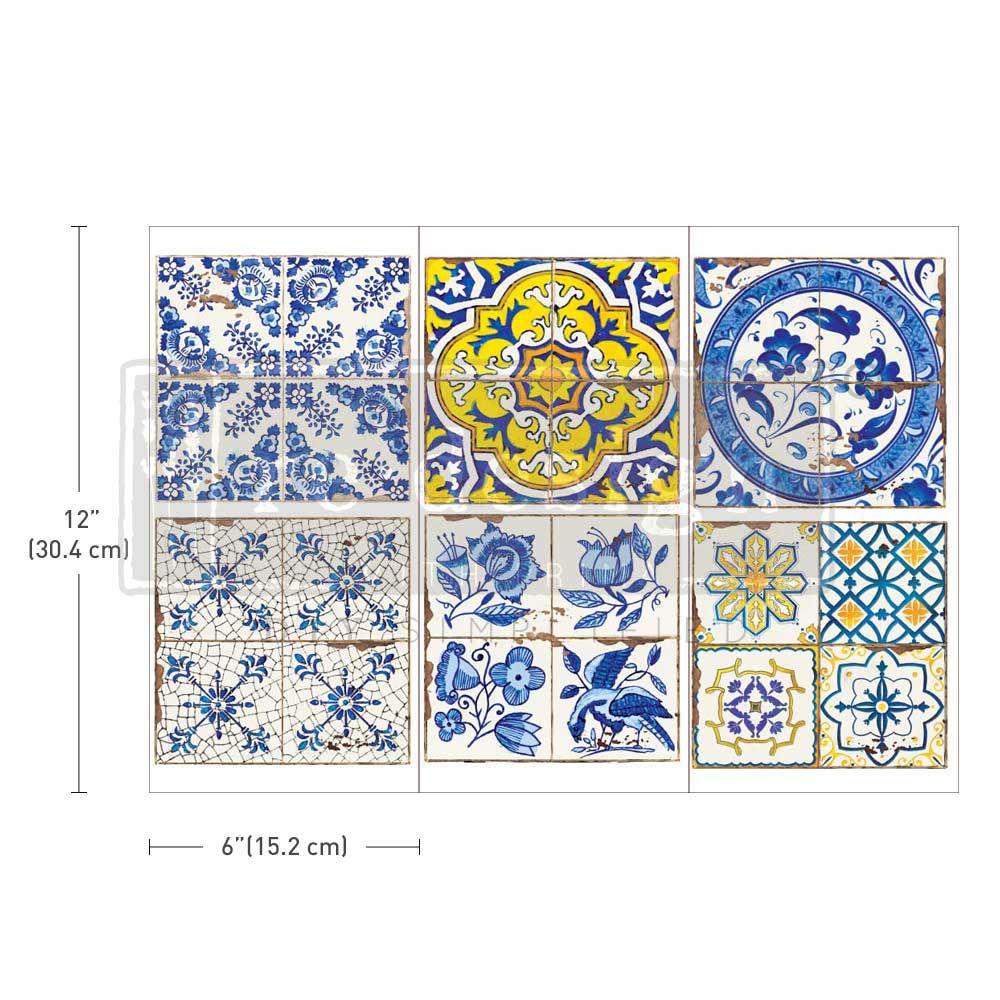 Small Transfers - Casa Tiles - 3 sheets, 6"x12"