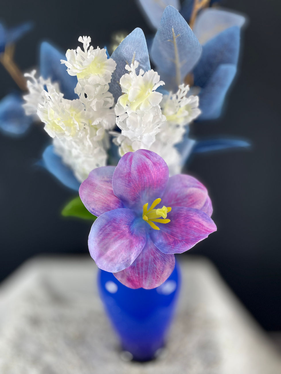 Thumbnail: Sky Blossom, Delphinium, poppy, and blue eucalyptus