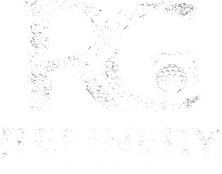 Refinery Golf Studio Inc with RG, golf ball and golf tee