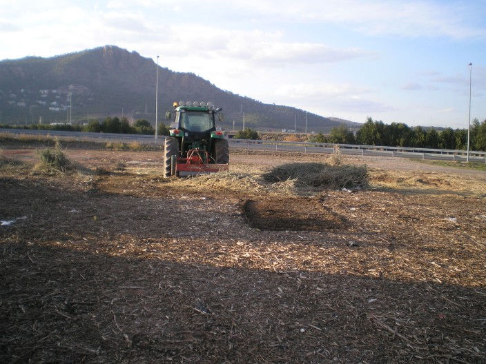 Triturado de restos de poda