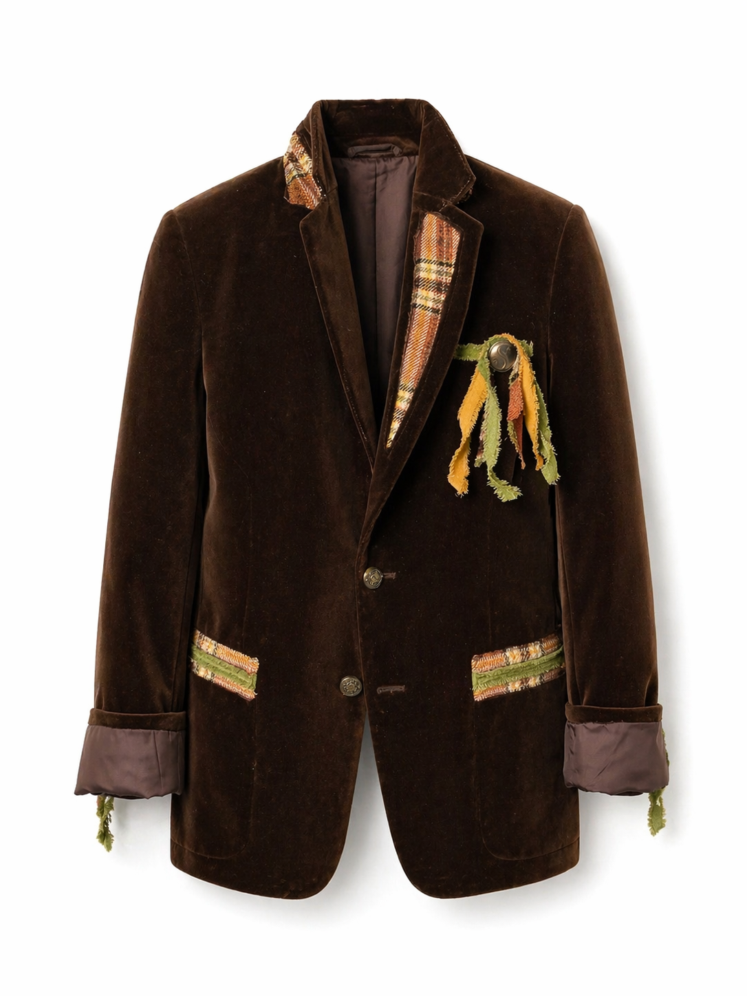 Rust Velvet Plaid Jacket