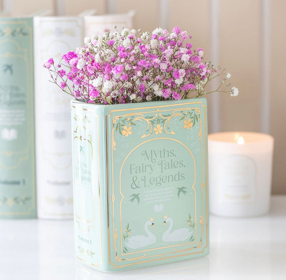 Thumbnail: Green Myth & Fairy Tales Book Vase Mint green fairytake book vase  for readers , fairy tale whimsical vibes