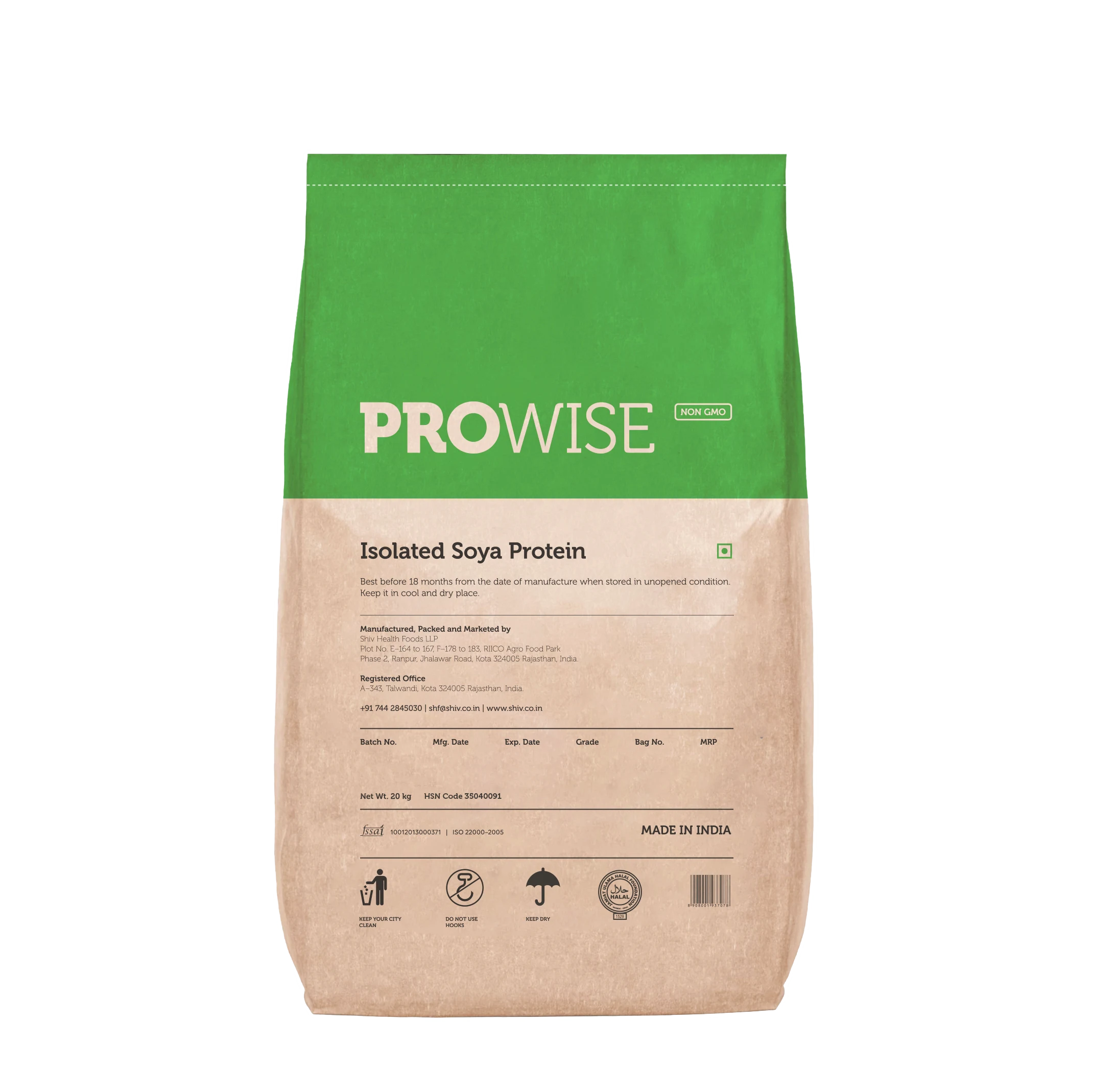 Prowise - Pack of 20 kg Isolated Soya Protein Supply Globle.webp