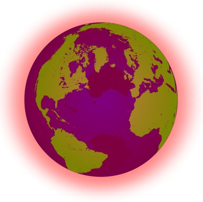 globe with heat waves coming off it