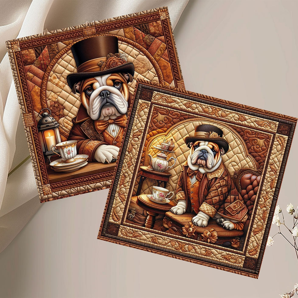 Thumbnail: 20 The Distinguished Gentleman Quilt-Inspired 6x6 Art Note Cards w/ Envelopes