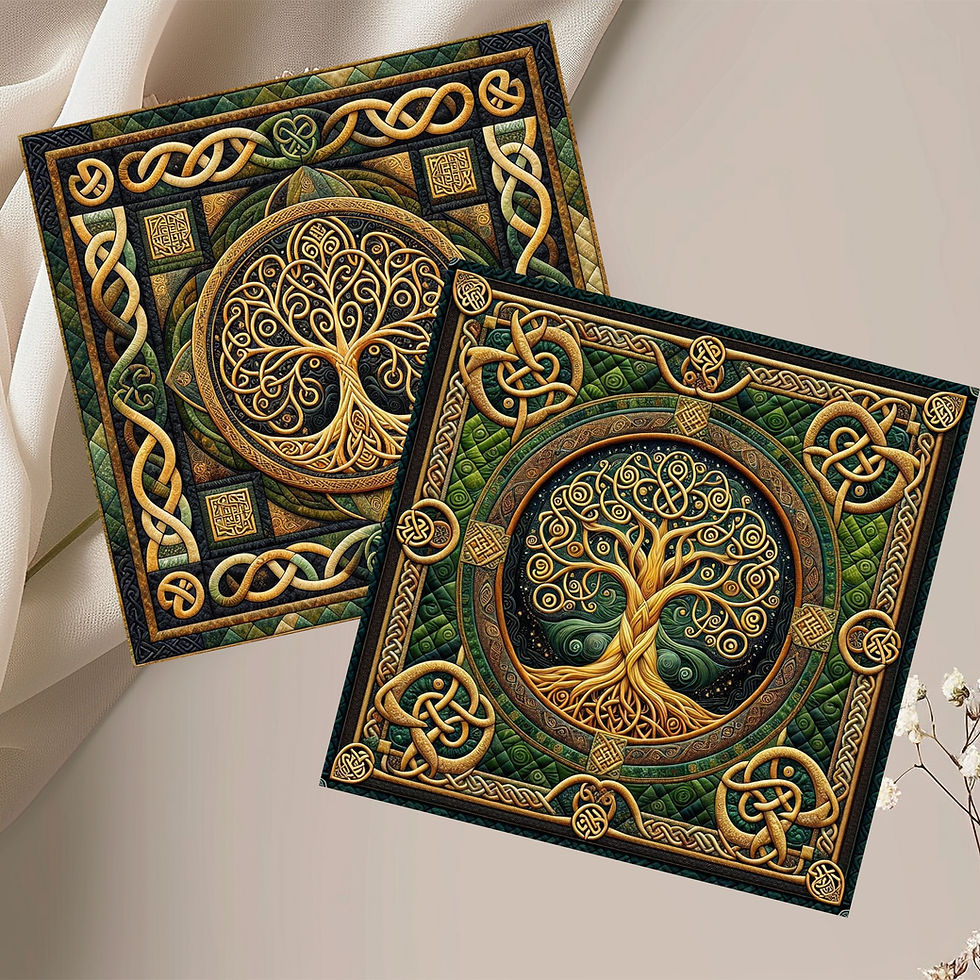 Thumbnail: 20 Celtic Unity Quilt-Inspired 6x6 Art Note Cards w/ Envelopes