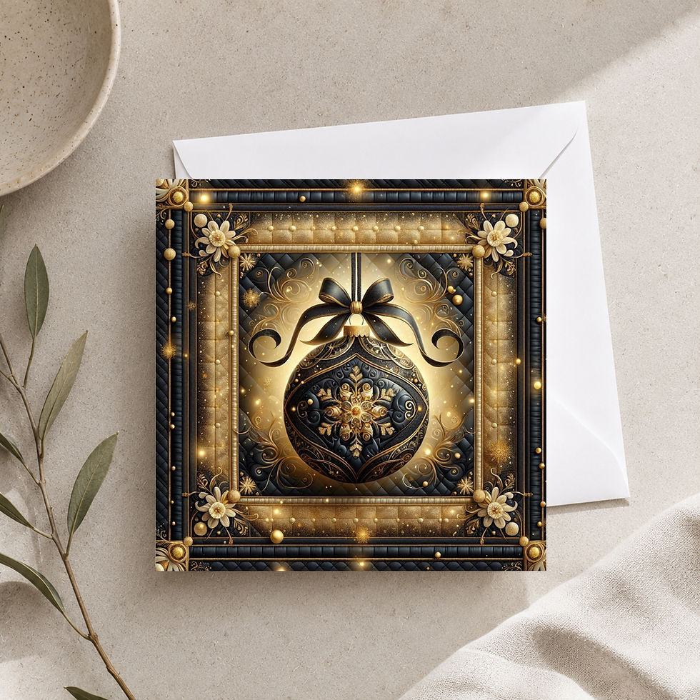 Thumbnail: 20 Dazzling Festive Nights Quilt-Inspired 6x6 Art Note Cards w/ Envelopes