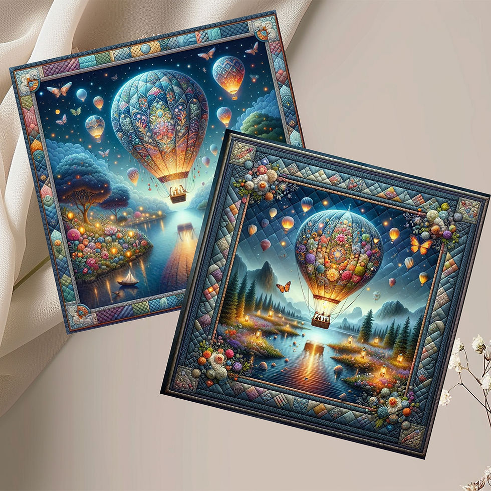 Thumbnail: 20 Dreams Beneath the Stars Quilt-Inspired 6x6 Art Note Cards w/ Envelopes