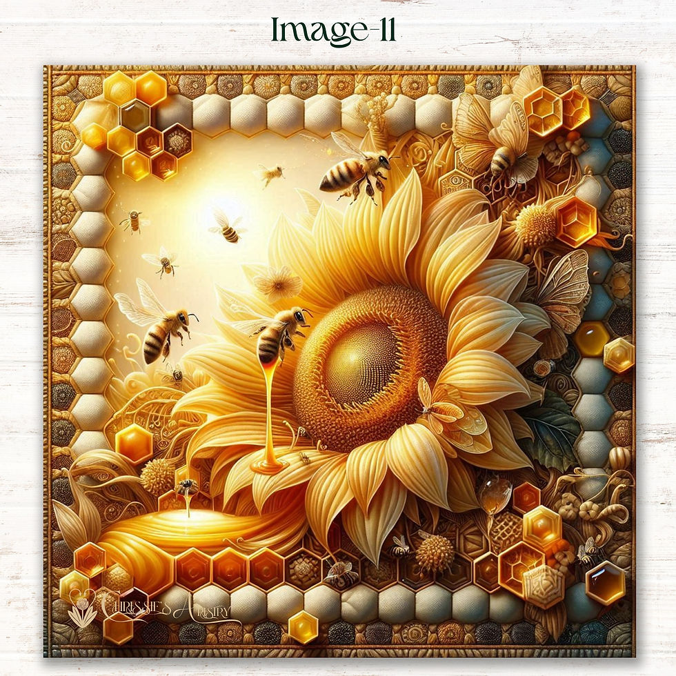 Thumbnail: Golden Sunflower Honeycomb Fabric Panels